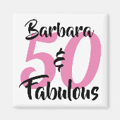 50 en Fabulous Personalized Birthday Party Magneet (Voorkant)