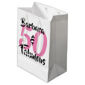 50 en Fabulous Personalized Birthday Party Medium Cadeauzakje (Achterkant Gekanteld)