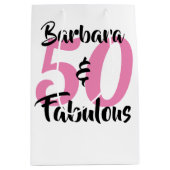 50 en Fabulous Personalized Birthday Party Medium Cadeauzakje (Voorkant)
