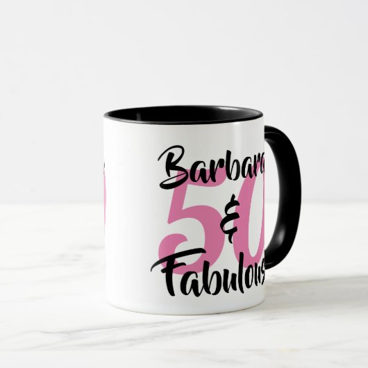 50 en Fabulous Personalized Birthday Party Mok (Voorkant rechts)