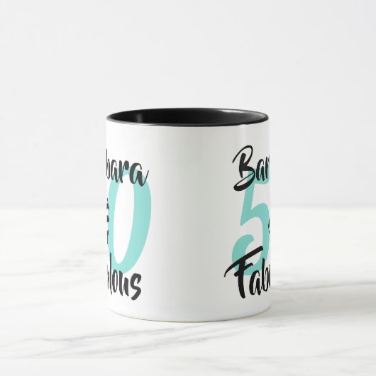 50 en Fabulous Personalized Birthday Party Mok (Midden)