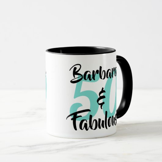 50 en Fabulous Personalized Birthday Party Mok (Voorkant rechts)