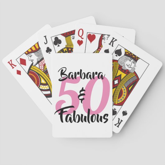 50 en Fabulous Personalized Birthday Party Pokerkaarten (Achterkant)