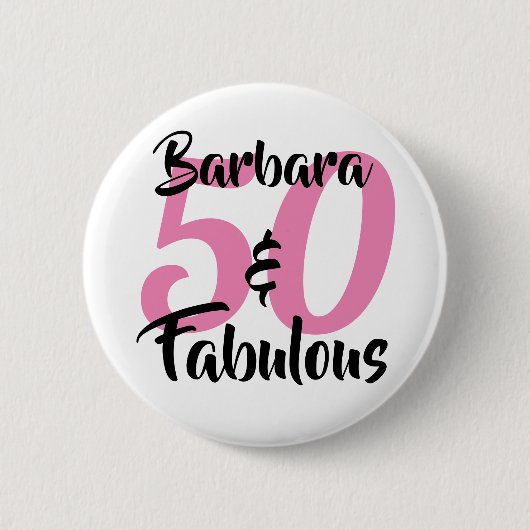 50 en Fabulous Personalized Birthday Party Ronde Button 5,7 Cm (Voorkant)