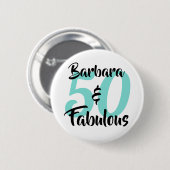 50 en Fabulous Personalized Birthday Party Ronde Button 5,7 Cm (Voorkant /achterkant)