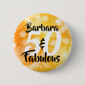 50 en Fabulous Personalized Birthday Party Ronde Button 5,7 Cm (Voorkant)