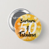 50 en Fabulous Personalized Birthday Party Ronde Button 5,7 Cm (Voorkant /achterkant)