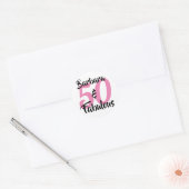 50 en Fabulous Personalized Birthday Party Ronde Sticker (Envelop)