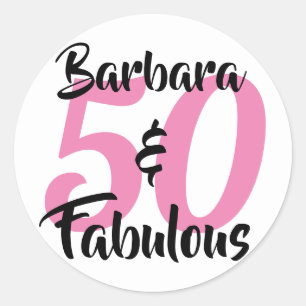 50 en Fabulous Personalized Birthday Party Ronde Sticker
