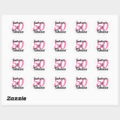 50 en Fabulous Personalized Birthday Party Ronde Sticker (Vel)