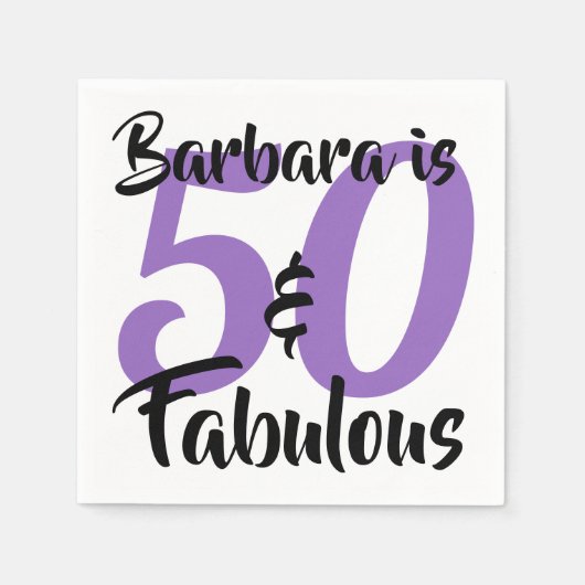 50 en Fabulous Personalized Birthday Party Servet (Voorkant)