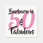 50 en Fabulous Personalized Birthday Party Servetten (Voorkant)