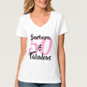 50 en Fabulous Personalized Birthday Party T-Shir T-shirt (Voorkant)