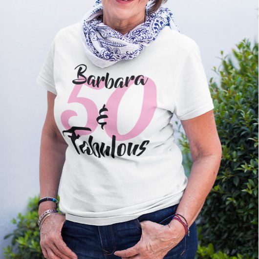 50 en Fabulous Personalized Birthday Party T-Shir T-shirt