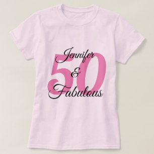 50 en Fabulous Personalized Birthday Party T-shirt