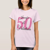 50 en Fabulous Personalized Birthday Party T-shirt (Voorkant)