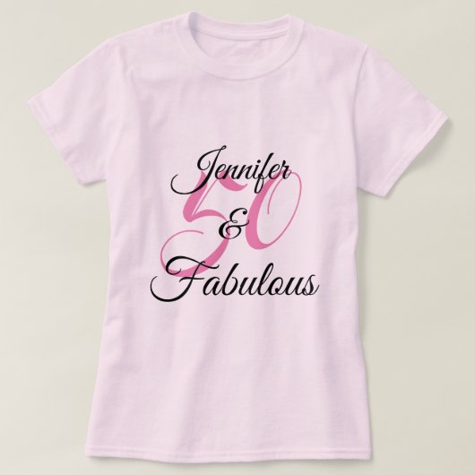 50 en Fabulous Personalized Birthday Party T-shirt (Design voorkant)