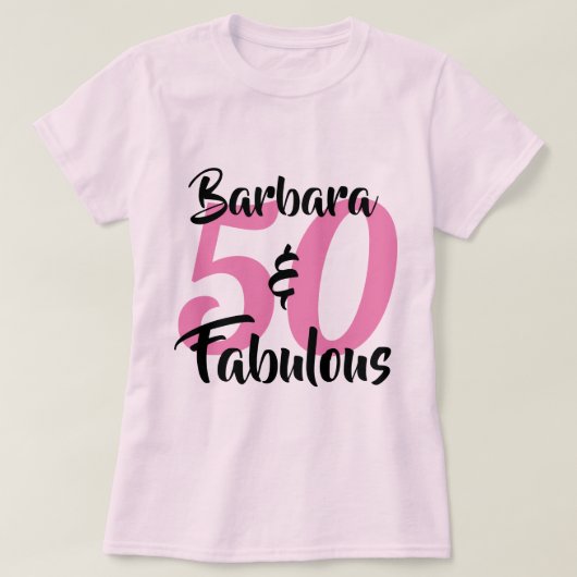 50 en Fabulous Personalized Birthday Party T-shirt (Design voorkant)
