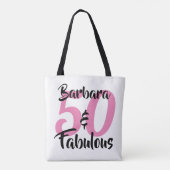 50 en Fabulous Personalized Birthday Party Tote Bag (Achterkant)