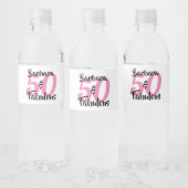 50 en Fabulous Personalized Birthday Party Waterfles Etiket (Flessen)