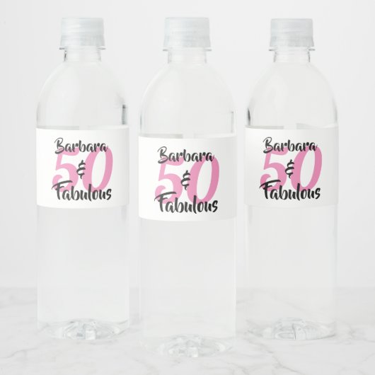 50 en Fabulous Personalized Birthday Party Waterfles Etiket (Flessen)