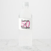 50 en Fabulous Personalized Birthday Party Waterfles Etiket (Voorkant)