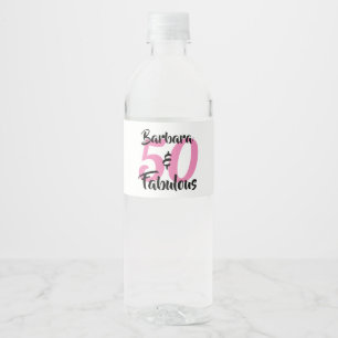 50 en Fabulous Persoonlijk Verjaardagsfeest Waterfles Etiket