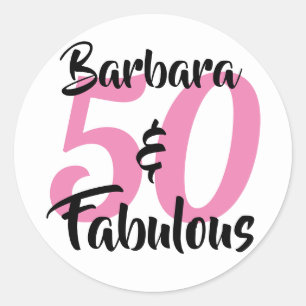 50 en Fabulous Persoonlijk Verjaardagsfeestje Ronde Sticker