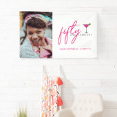 50 en Fabulous Photo Birthday Party Spandoek (Insitu)