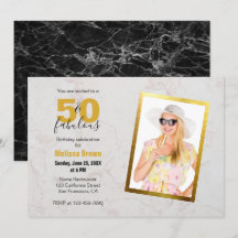 50 en Fabulous Photo Marble Gold Moderne Verjaarda