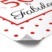 50 en Fabulous Photo Red 50th Birthday WH Red SM Poster (Hoek)