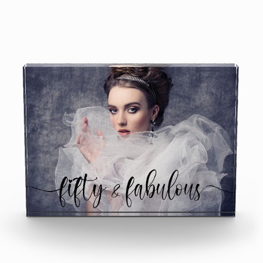 50 en Fabulous Pink 50th Birthday Gift Fotoblokken (Voorkant)