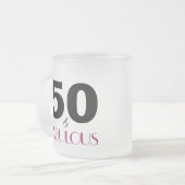 50 en Fabulous Pink 50th Birthday Gift Mok (Voorkant links)
