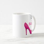 50 en Fabulous Pink and Black 50th Birthday Koffiemok (Voorkant rechts)