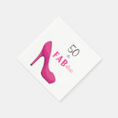 50 en Fabulous Pink and Black 50th Birthday Servet (Hoek)