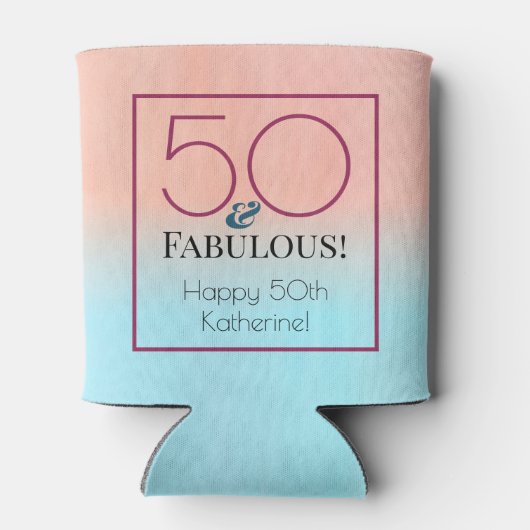 50 en Fabulous Pink and Blue Birthday Party Blikjeskoeler (Achterkant)