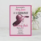 50 en Fabulous Pink Birthday Bash Kaart (Staand voorkant)