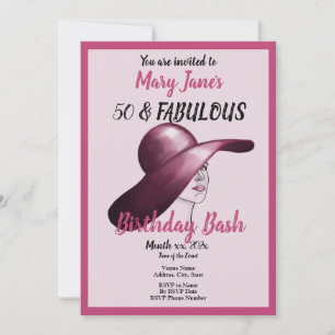 50 en Fabulous Pink Birthday Bash Kaart