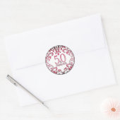 50 en Fabulous Pink Black 50th Birthday Ronde Sticker (Envelop)