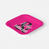 50 en Fabulous Pink Black Party Paper Bord (Gebogen)