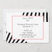 50 en Fabulous Pink Black Stripe Photo Invitation Kaart (Achterkant)