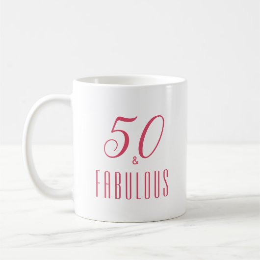 50 en Fabulous Pink Elegant Heart Coffee Mok (Links)