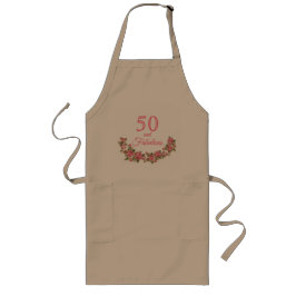 50 en Fabulous Pink Floral | 50e verjaardag Appron Lang Schort