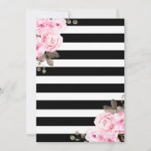 50 en Fabulous Pink Floral Black Stripe Kaart (Achterkant)