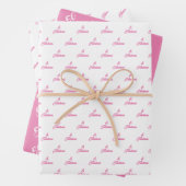 50 en Fabulous Pink Gepersonaliseerde Verjaardagsf Inpakpapier Vel (In situ)