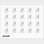 50 en Fabulous Pink Glitter Custom Name Ronde Sticker (Vel)