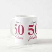 50 En Fabulous Pink Koffiemok (Voorkant links)