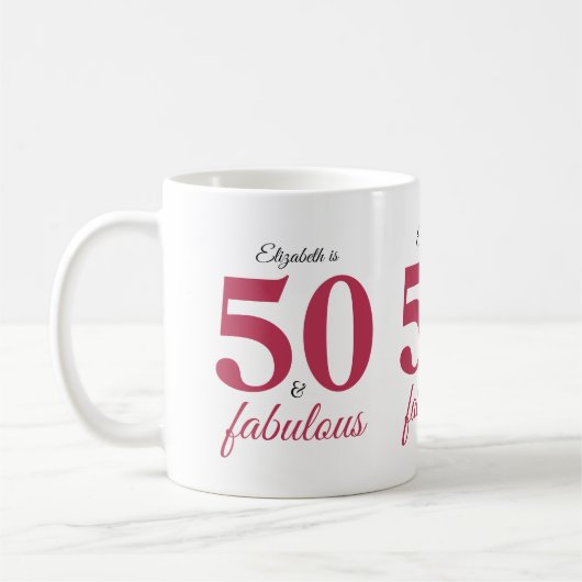 50 En Fabulous Pink Koffiemok (Links)