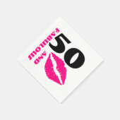 50 en Fabulous Pink lipstick 50e verjaardag Servet (Hoek)