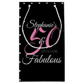 50 en Fabulous Pink Personalized Birthday Party Klein Cadeauzakje (Achterkant)